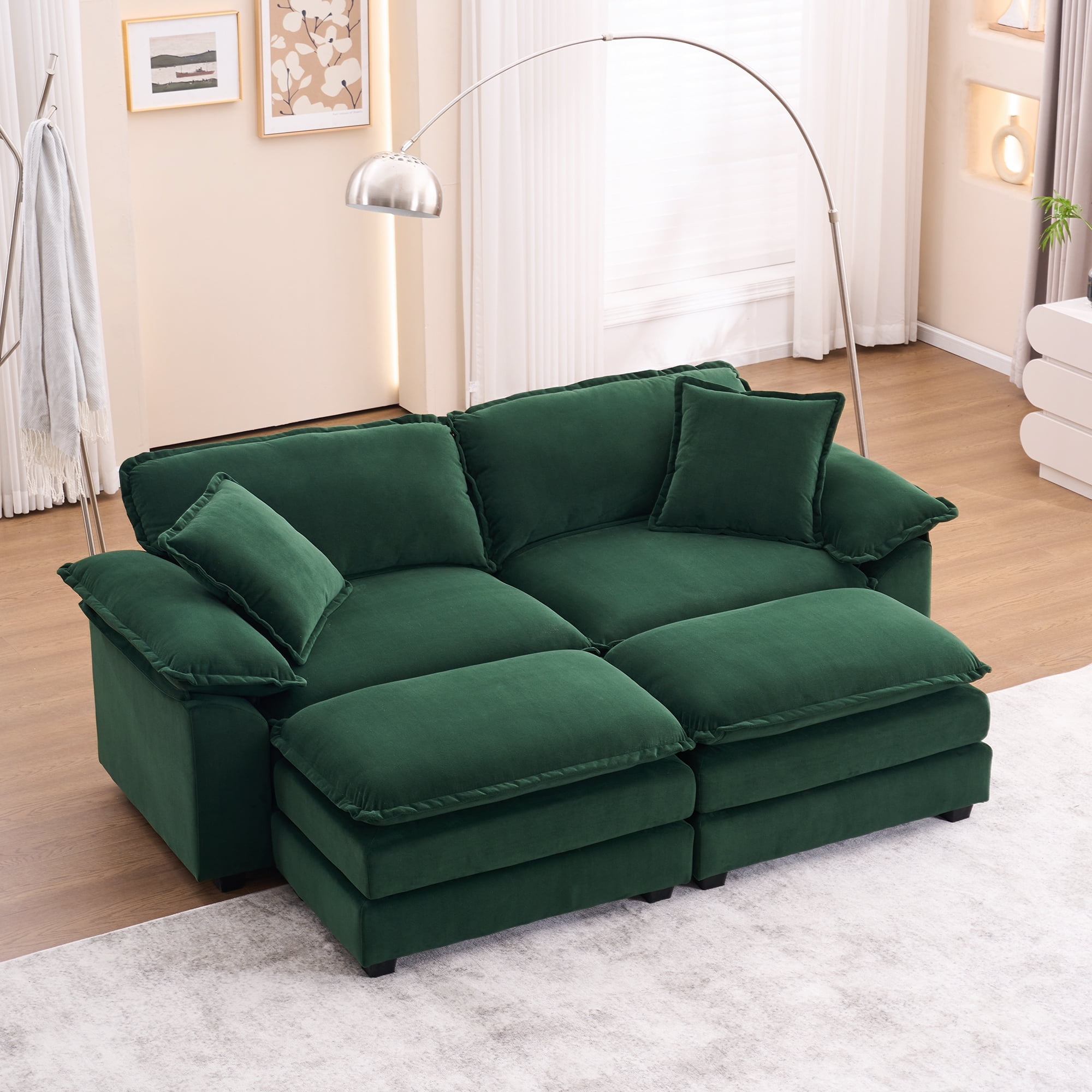 DULTON　＊　VELVET SOFA 2 SEATER ZX Design 84.6'' Oversized Velvet Loveseat Couch, Modern Living