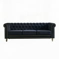 thumbnail image 1 of Modern Velvet Chesterfield Sofa 84.65 inch for Living Room Black, 1 of 10