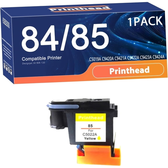 84 85 84/85 C5019A C9420A C9421A C9422A C9423A C9424A Compatible Printhead Replacement for HP Printers to Use with Designjet 30 90R 130 Printer,Long-Lasting and Accurate 1set