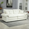 84" Chenille Loveseat Sofa, DualLayer Overstuffed Sofa with 2 Throw