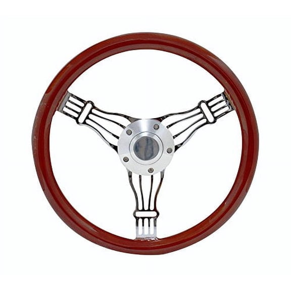 84 Club Car Discord Light Wood Steering Wheel W/ Billet Horn Button & Adapter