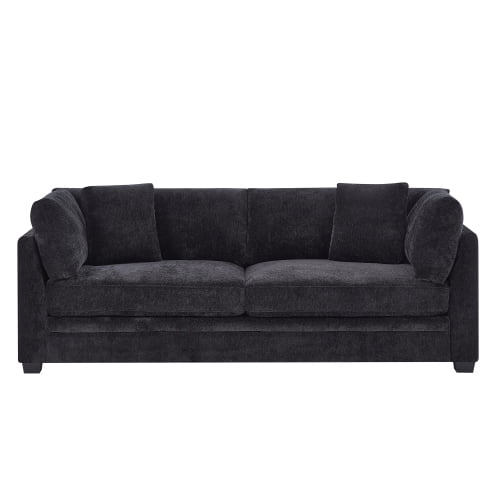 84" Flared Arms Sofas Couch, Contemporary Sofa with Soft Breathable Cushion, Modern Accent Couch with Stable Thick Legs for living room study room, Black