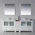 thumbnail image 1 of 84" Freestanding Bathroom Vanity with Side Cabinet- Glossy White, 1 of 5