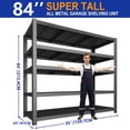 thumbnail image 1 of 84''H Garage Shelving Unit, Black Storage Shelf, 5 Tiers Storage Racks, Free Standing Heavy Duty Metal Adjustable Shelves, 1 of 6