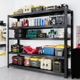 thumbnail image 1 of 84''H Garage Shelving Unit, Black Storage Shelf, 5 Tiers Storage Racks, Free Standing Heavy Duty Metal Adjustable Shelves, 1 of 5