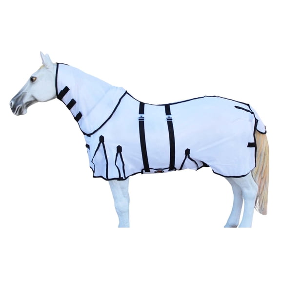 Challenger Horse Equine Scrim Mesh Summer Fly Sheet Spring Airflow Neck White 73129