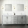 thumbnail image 1 of 84 In. W X 22 D Distressed Grey Bath Vanity With Marble Top, Faucet, And 34 Mirrors - Practical Construction Countertop, Included Faucet Design, 1 of 2