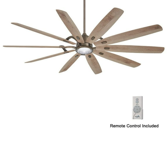 84 Inch 10 Blade Ceiling Fan With Light Kit-Heirloom Bronze Finish-Barnwood Blade Color Minka Aire Fans F865l-Hbz