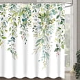 thumbnail image 1 of 84 Inch Extra Long Green Eucalyptus Shower Curtain Watercolor Floral Plant Leaf Shower Curtains for Bathroom Botanical Flower Waterproof Fabric Bath Curtain with Hooks (Green, 72'''' x 84''''), 1 of 6