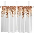 thumbnail image 1 of 84 Inch Long Tier Curtains for Kitchen, Spring Botanical Orange Eucalyptus Leaves Bathroom Window Curtains Rod Pocket Short Curtains Window Treatment Tiers for Living Room Farmhouse 2 Panels, 1 of 4