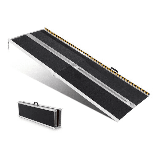 84 Inch Portable Wheelchair Ramp Aluminum Folding Threshold Ramp for Home Steps Stairs Doorways Curbs