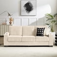 thumbnail image 1 of 84 Inch Sofa with Extra Deep Seats & Cup Hoolders, Oversized 3 Seater Sofa for Living Room, Modern Couch and Sofa, Comfy Armrests and Seats and Backrests, Easy Installation, Corduroy Fabric, 1 of 10