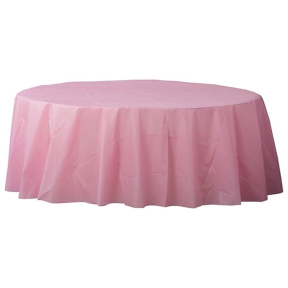 84" New Pink Plastic Round Tablecover
