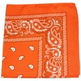 thumbnail image 1 of 84 Pack Paisley 100% Cotton Double Sided Bandanas - Wholesale Lot (Orange), 1 of 2