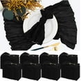 thumbnail image 1 of 84 Packs Black Cheese Cloth Napkins 20 x 20 Inch Gauze Wrinkled Dinner Napkins, Rustic Boho Napkins Cloth Napkin for Wedding Party Event Dinner Table Decoration, 1 of 4