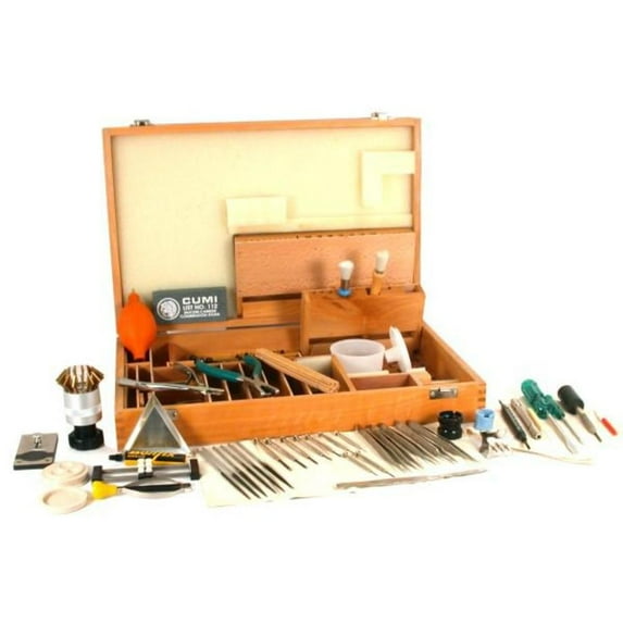 84 Pc Jewelry & Watch Opener Repair Tool Kit Wood Box