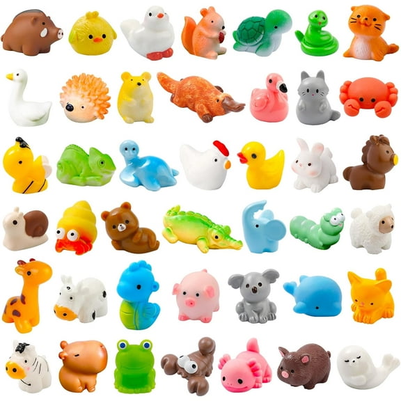 84 Pcs Mini Resin Animals 42 Styles Resin Animals Figurines Bulk for Fairy Garden Miniature Dollhouse Accessories Hide Crafts Decor