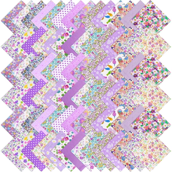 84 Pcs Purple Charm Packs for Quiltings, 8" Layer Cake Fabric | Cotton Quilting Fabric Bundles, 8 x 8-IBoklzorh Charm Squares Precut Quilting Fabrics, for Sewing Project, Patchwork, DIY Crafts