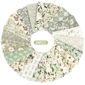 84 Pcs Precut Fabric Squares 5x5 inches, 100% Cotton Floral Quilting Fabric Bundle, Patchwork Squares for DIY Sewing Crafts and Scrapbooking