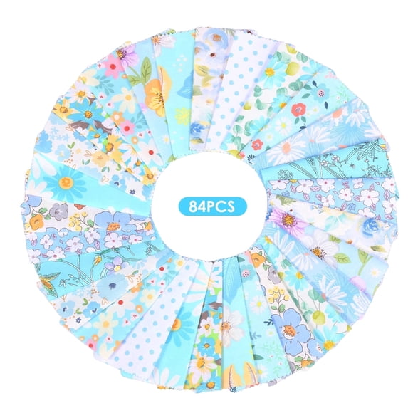 84 Pcs Precut Fabric Squares 5x5 inches, 100% Cotton Floral Quilting Fabric Bundle, Patchwork Squares for DIY Sewing Crafts and Scrapbooking