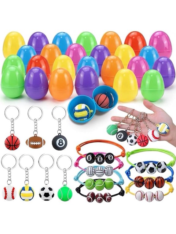 84 Piece Easter Eggs Filled with Keychains and Bracelets for Kids