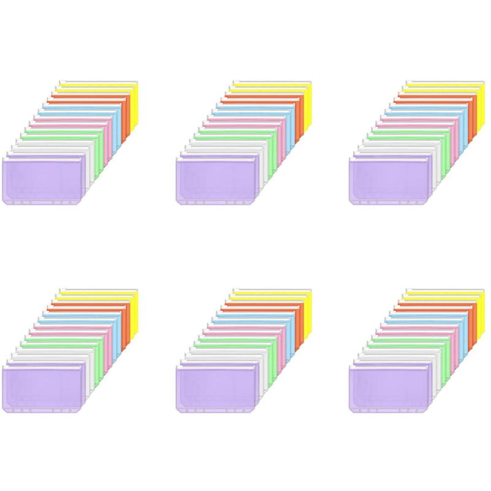 84 Pieces Binder Pockets A6 Size 6 Holes Binder Zipper Folders