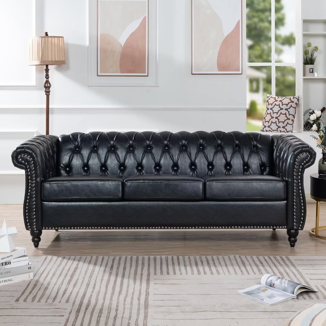 84 Rolled Arm Chesterfield Sofa Couch