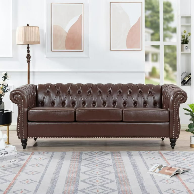 Tufted button back single cushion sofa. Luxury furniture. 77