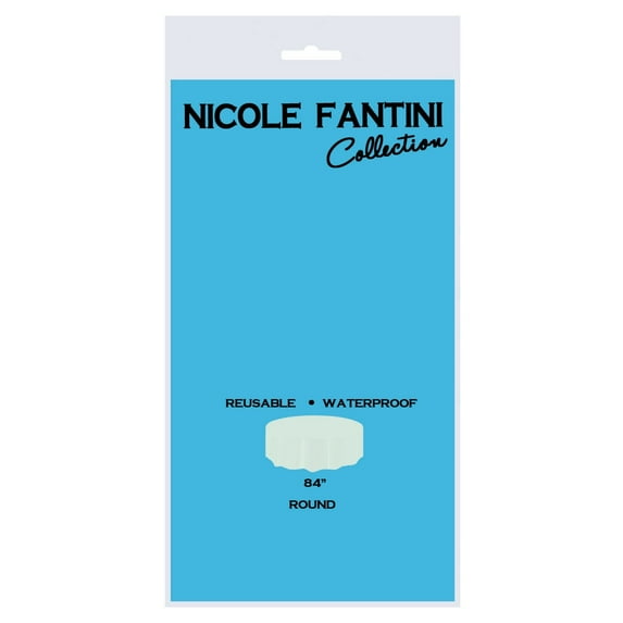 84" Round Plastic Table Cover Tablecloths Birthday Wedding Party Supplies - 1pc (Island Blue)