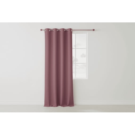 84" Tall Grommet Blackout Solid Poplin 56" Wide Curtain - Dusty Rose