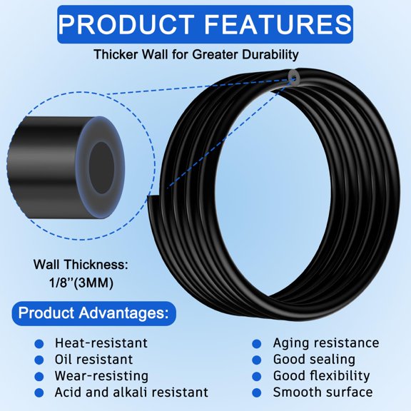 84 Vacuum Line Kit, Silicone Vacuum Hoses 6.6FT Each (1/4", 3/16", 5/32", 1/8") with 80 Vacuum Line Connectors, Engine Vacuum Hose Kit for Automotive Replacement