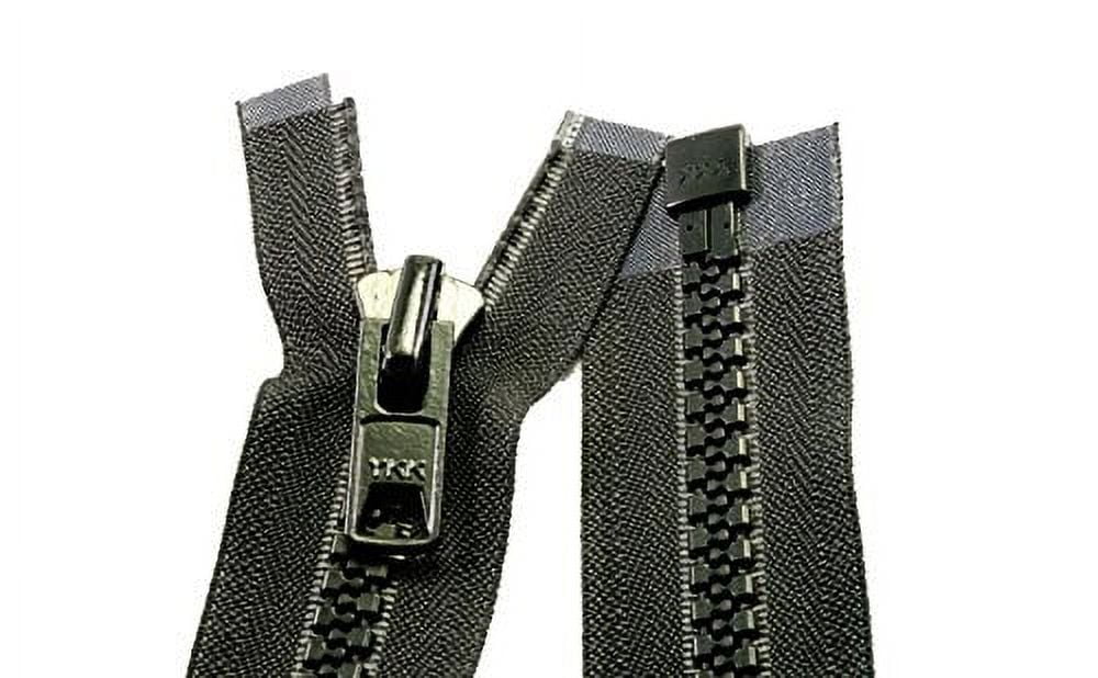 84" Vislon Zipper - YKK #10 Molded Extra-Heavy Separating - Metal Pull - 580 Black (1 Zipper/Pack)