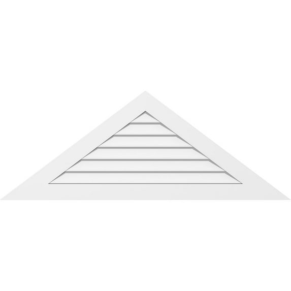 84"W x 31-1/2"H Triangle Surface Mount PVC Gable Vent 9/12 Pitch: Non-Functional, w/ 3-1/2"W x 1"P Standard Frame