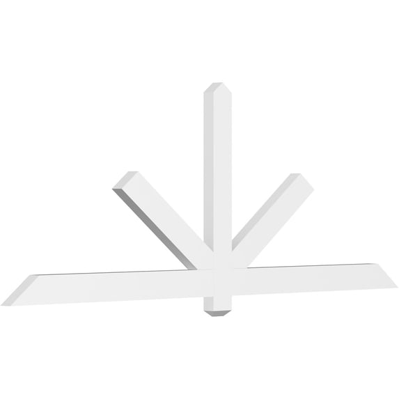 84"W x 31 1/2"H x 2"D x 4"F, 9/12 Pitch, Kennewick Architectural Grade PVC Gable Bracket