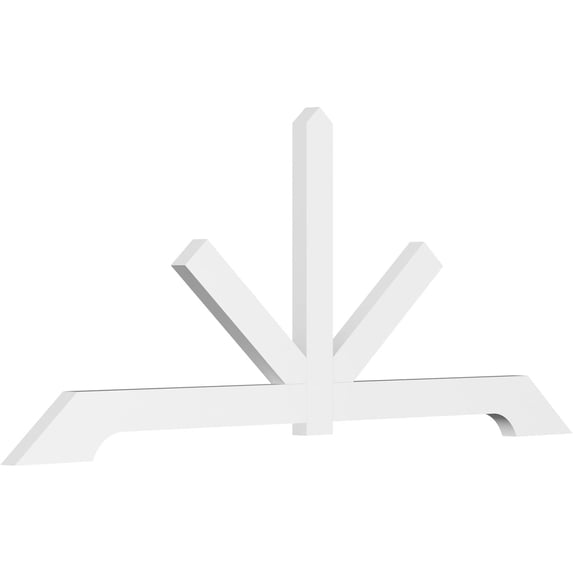 84"W x 35"H x 2"D x 4"F, 10/12 Pitch, Vanguard Architectural Grade PVC Gable Bracket