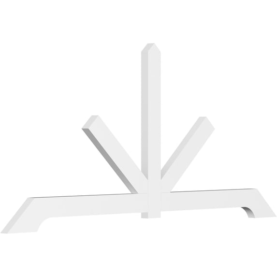 84"W x 38 1/2"H x 2"D x 4"F, 11/12 Pitch, Vanguard Architectural Grade PVC Gable Bracket