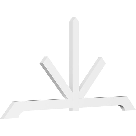84"W x 42"H x 2"D x 4"F, 12/12 Pitch, Vanguard Architectural Grade PVC Gable Bracket
