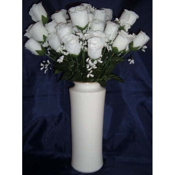 84 White Silk Rose Flowers w/Raindrops - Wedding Flowers- Bridal/Floral - Centerpiece Flower Arrangement Supplies- Bridal Bouquet Roses