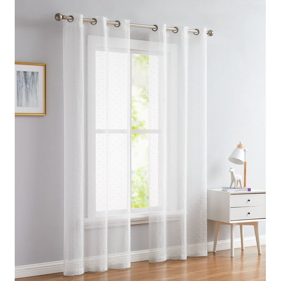 84†White Sprinkled Embellishment Window Curtain Panel