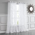 thumbnail image 1 of 84â€ White Trellis Pattern Embroidered Window Curtain Panel, 1 of 3