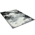 thumbnail image 1 of 84 X 60 Inches Polyester Abstract Mosaic Print Rug, Black and Gray - Saltoro Sherpi, 1 of 4