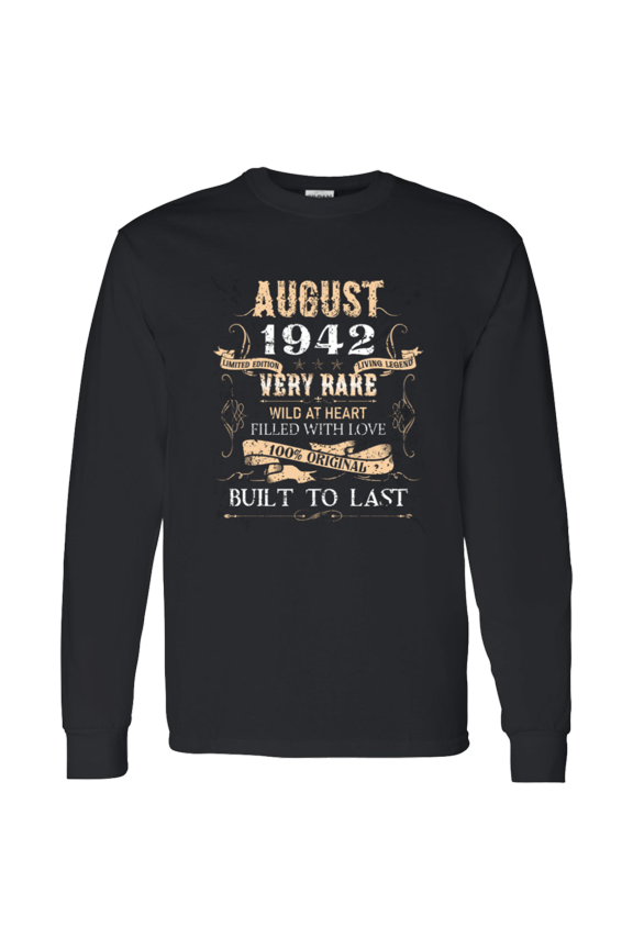 84 Years Old 84Th Birthday Legend Vintage August 1942 Bday Long Sleeve Shirt