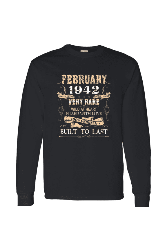 84 Years Old 84Th Birthday Vintage February 1942 Long Sleeve Shirt