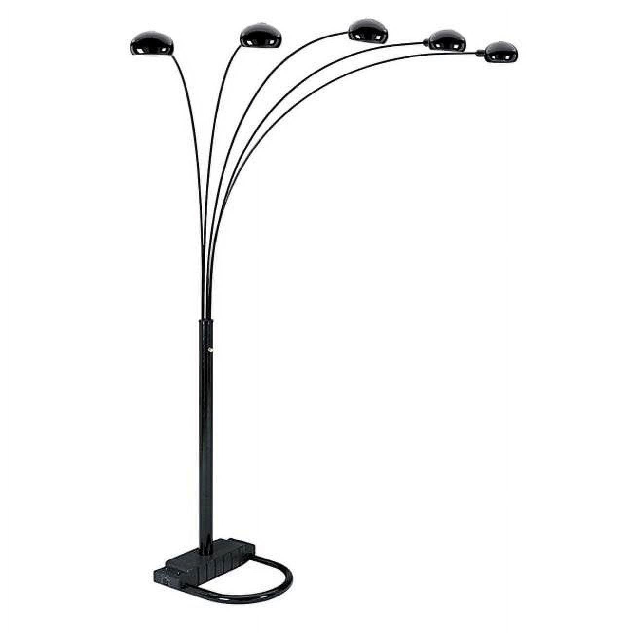 Elegant Arc 84" Black Multi-Head Floor Lamp