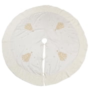 84 in. Enchanted Forest Embroidered Round Tree Skirt, Gold