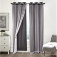 thumbnail image 1 of 84 in. Hendrix Double Layer Blackout Grommet Panel, Charcoal - Pack of 2, 1 of 1