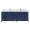 thumbnail image 1 of 84 in. Shannon Double Bathroom Vanity, Royal Blue & Composite Carrara White Stone Countertop, 1 of 1