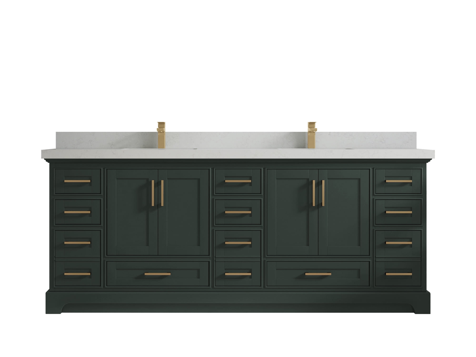 84 in. W x 22 in. D Fenway Double Sink Bathroom Vanity in Pewter Green