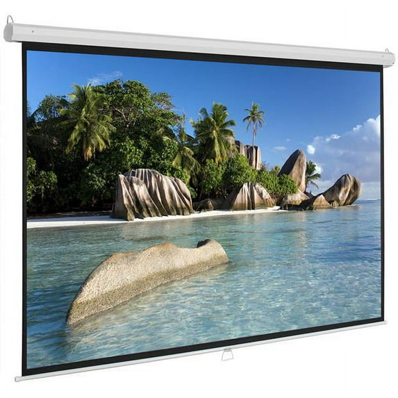 84 inch 16:9 Manual Projector Screen Self-locking Cinema Office Pull Down Projection Screen