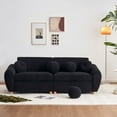 thumbnail image 1 of 84" Modern Curved Chenille Sofa, Soft Cushion Couch for Living Room, Comfortable Seating, 1 of 8